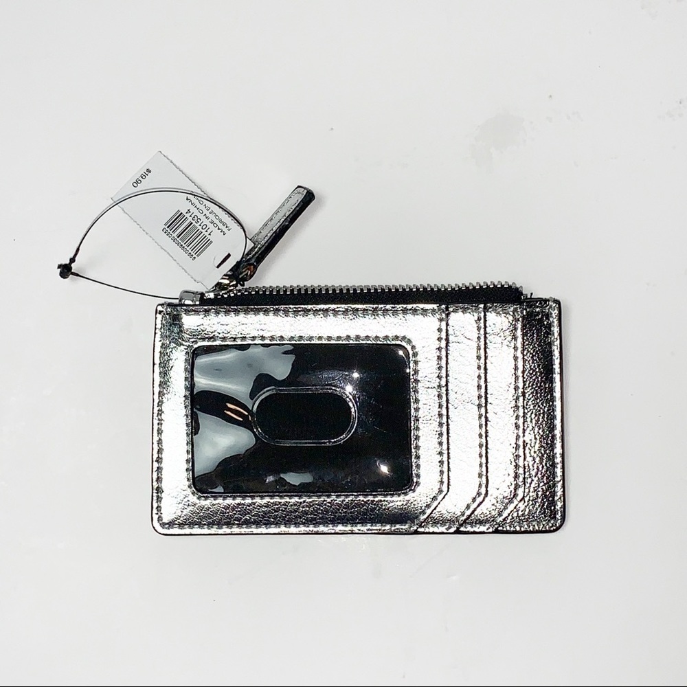 EXPRESS Silver Metallic Card Holder NWT - Picture 2 of 3